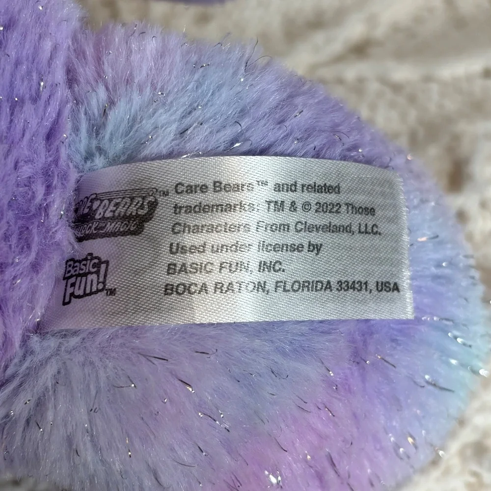 Care Bears Care-A-Lot Bear 40th Anniversary Plush Tie Dye Glitter 2022 Basic Fun